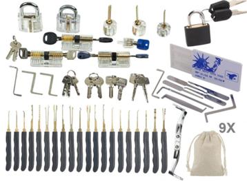 Lockpick Set XXL 75 pièces - 9 Serrures transparents - y com