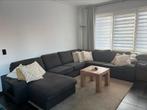 Antraciet kleurige grote zetel. Afmetingen: 2.64m op 2.54m, Ophalen, Gebruikt, Stof