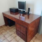 Bureau bekleed met leer, Huis en Inrichting, Bureaus, Ophalen, Gebruikt, Bureau