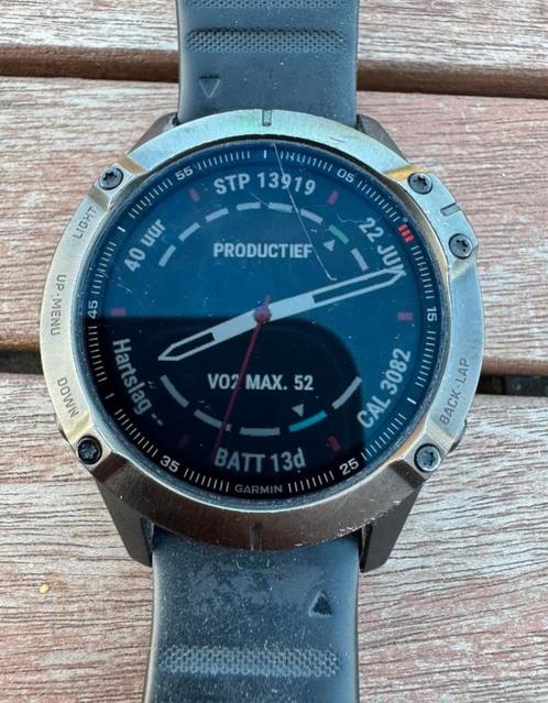 Garmin Fenix 6 PRO, Handtassen en Accessoires, Sporthorloges, Gebruikt, Zwart, Afstand, Calorieverbanding, Conditie, GPS, Hartslag