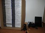 PS2 Slim + 2 controllers + 78 originele games, los te koop, Ophalen, Met games, Zwart, Met 2 controllers