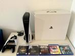 Playstation 5 - Disc Fat Edition + 2 Controllers + 5 Games, Games en Spelcomputers, Ophalen, Zo goed als nieuw, Playstation 5