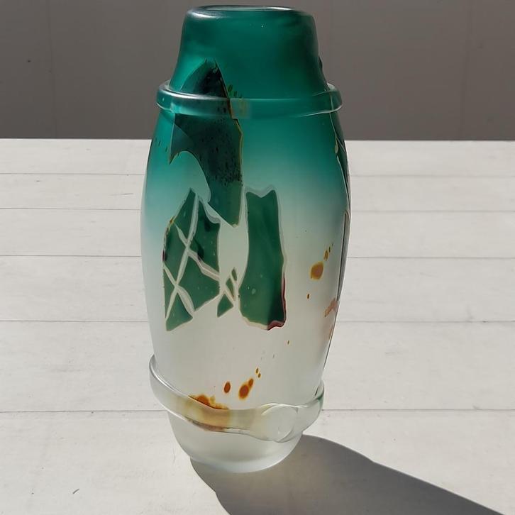 Rare vase Louis Leloup du Val Saint Lambert. Signé, Antiek en Kunst, Antiek | Glaswerk en Kristal, Ophalen