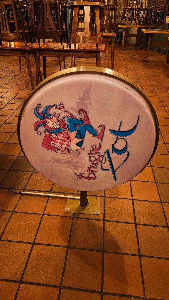 Reclamebord lichtbak Brugse Zot, Verzamelen, Biermerken, Gebruikt, Reclamebord, Plaat of Schild, Overige merken, Ophalen