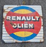 Plaque émaillée RENAULT Oliën, Verzamelen, Merken en Reclamevoorwerpen, Ophalen, Gebruikt, Reclamebord