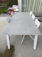 Design tuintafel met 5 stoelen, Tuin en Terras, Tuintafels, Ophalen, Gebruikt, Aluminium, Rechthoekig