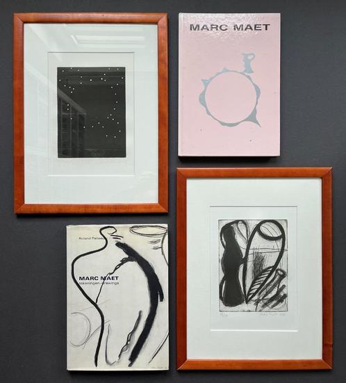 MARC MAET - 2 ETSEN + 2 BIJHORENDE BOEKEN ( HANDGESIGNEERD ), Antiek en Kunst, Kunst | Etsen en Gravures, Ophalen of Verzenden