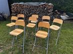 Set van 8 opvouwbare barstoelen IKEA FRANKLIN, Ophalen, Metaal, Vijf, Zes of meer stoelen