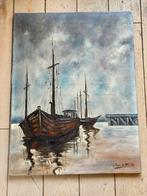 SCHILDERIJ BOOTJES - J.VAN DE VLIEDT, Ophalen