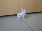 Witte glitter miniatuur buggy kinderwagen baby carriage, Ophalen of Verzenden, Decoratie