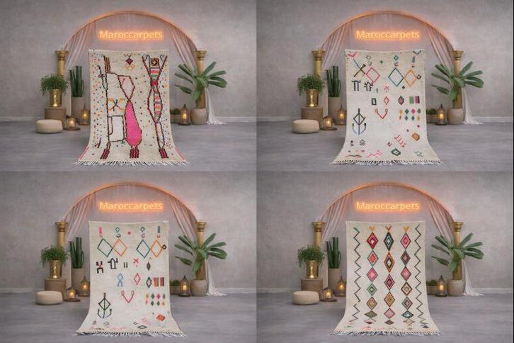 Beaux tapis azilal colorés marocains faits à la main, Maison & Meubles, Ameublement | Tapis & Moquettes, Neuf, 150 à 200 cm, 200 cm ou plus