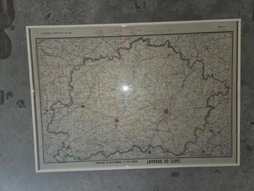 Landkaart carte du Brabant in kader beschikbaar voor biedingen