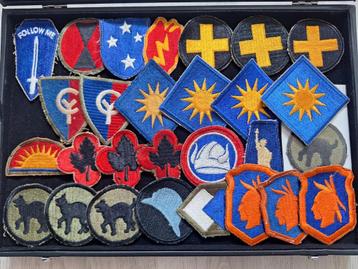 WWII US patch lot, 28 stuks! beschikbaar voor biedingen