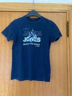 Donkerblauw t-shirt, Jack & Jones, maat 140, 10 jaar, Comme neuf, Chemise ou À manches longues, Jack & Jones, Garçon