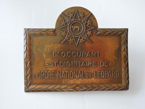 1965 CONGO plaque DIGNITAIRE ORDRE NATIONAL LEOPARD, Collections, Objets militaires | Général, Autres, Enlèvement ou Envoi
