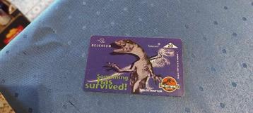telefoonkaart / Jurassic Park / The lost world /Velociraptor