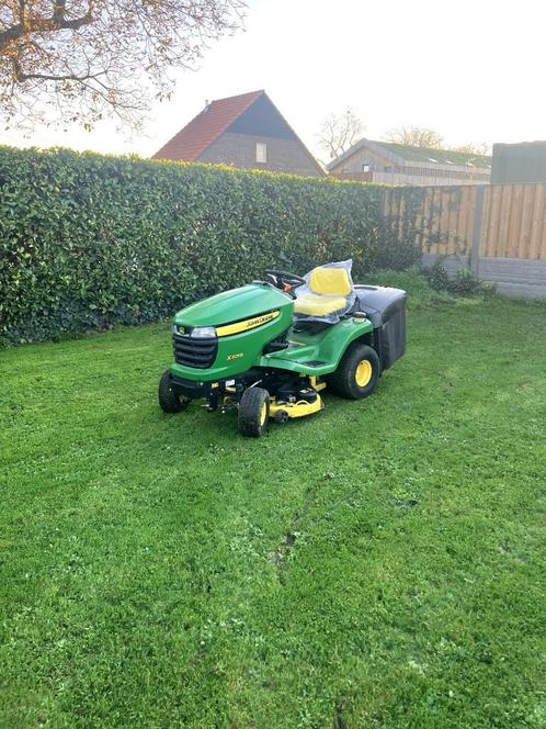 john deere, Jardin & Terrasse, Tondeuses autoportées, Comme neuf, 90 à 120 cm, Démarrage électrique, Bac de ramassage, Enlèvement ou Envoi