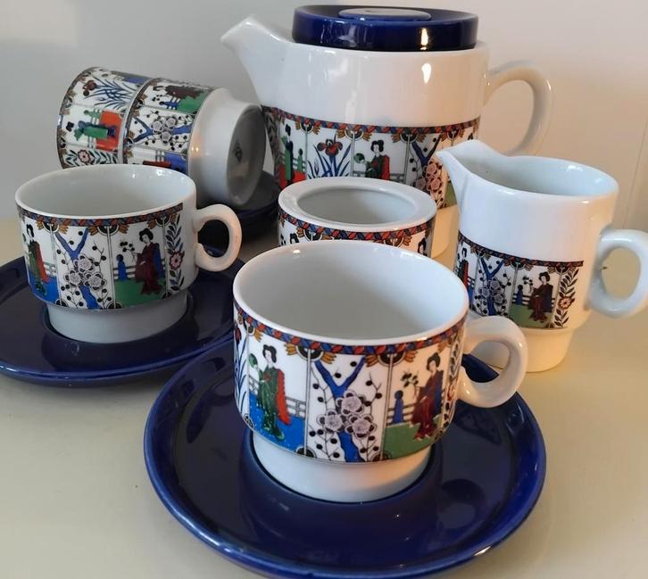 Weidmann Porzellan Geisha Theeservies made in Italy, Antiek en Kunst, Antiek | Servies compleet, Ophalen of Verzenden