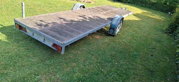 Plateau 4m75 aanhangwagen, Autos : Divers, Remorques, Enlèvement ou Envoi, Comme neuf