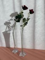 Twee lange elegante glazen vazen, Ophalen, Overige kleuren, Minder dan 50 cm, Glas