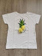 Witte t-shirt ananas Zara - maat 122, Kinderen en Baby's, Meisje, Ophalen of Verzenden, Zara, Zo goed als nieuw