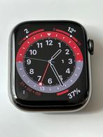 Nieuwstaat Apple Watch 7 Stainless Steel 45 mm compleet, Comme neuf, La vitesse, Bleu, Apple