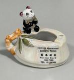 Vintage asbak bamboe stronk met panda Loong Fong belgie, Ophalen of Verzenden, Zo goed als nieuw, Asbak