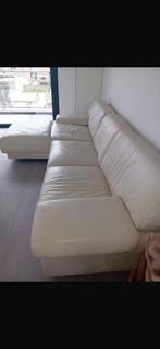 Witte leren zetel, Huis en Inrichting, Ophalen, Gebruikt