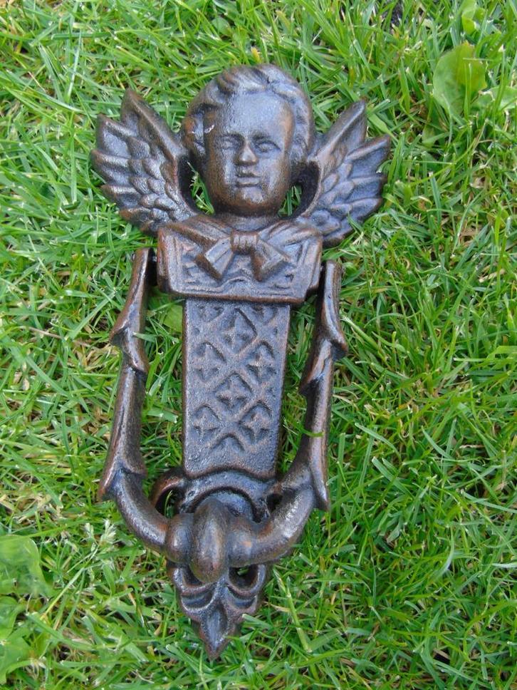 Pat bronzen gietijzeren klopper, deurbel, deurklopper, Tuin en Terras, Tuinwanddecoratie, Nieuw, Ophalen
