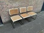 3 Vintage cesca webbing thonet stoelen, Marcel Breuer style, Huis en Inrichting, Ophalen, Gebruikt, Drie, Wit