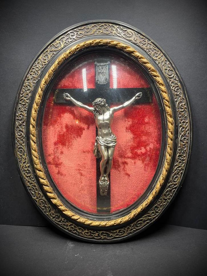 Antiek Franse kruisbeeld uit de late 19e eeuw, Antiek en Kunst, Antiek | Religieuze voorwerpen, Ophalen