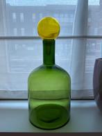 Glazen fles v Pols Potten, Huis en Inrichting, Minder dan 50 cm, Nieuw, Groen, Glas