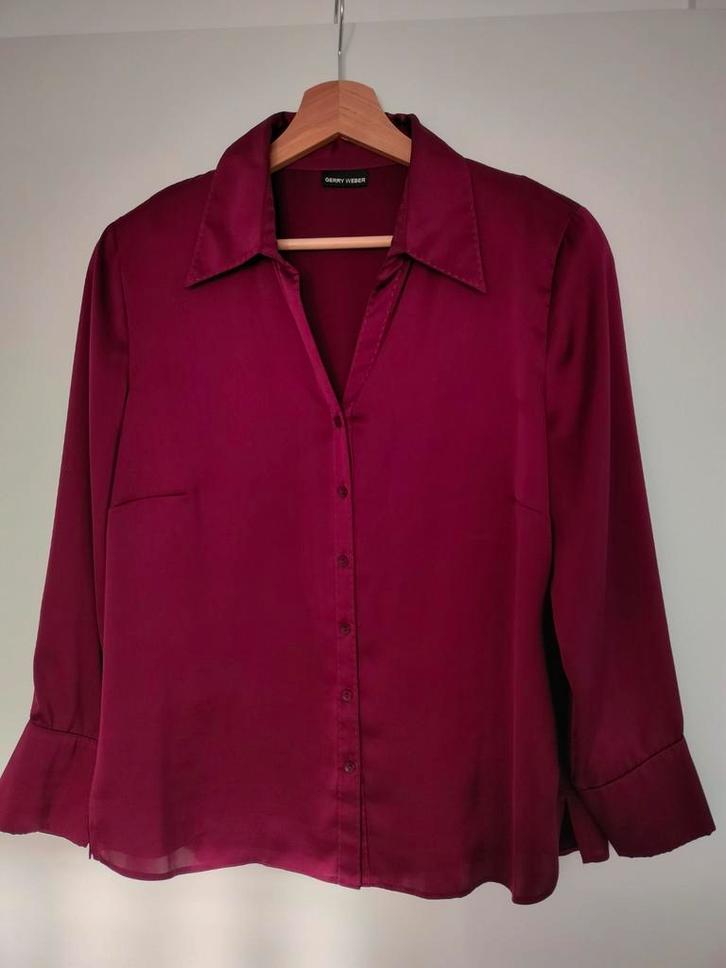 Prachtige satijnen blouse Gerry Weber maat 40, Kleding | Dames, Blouses en Tunieken, Zo goed als nieuw, Maat 38/40 (M), Ophalen of Verzenden