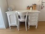 Massief vingage bureau, wit gelakt, Huis en Inrichting, Bureaus, Ophalen, Gebruikt, Bureau