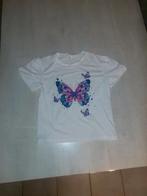 T-shirt papillon blanc taille 146 NOUVEAU, Enlèvement ou Envoi, Neuf, Fille, Chemise ou À manches longues