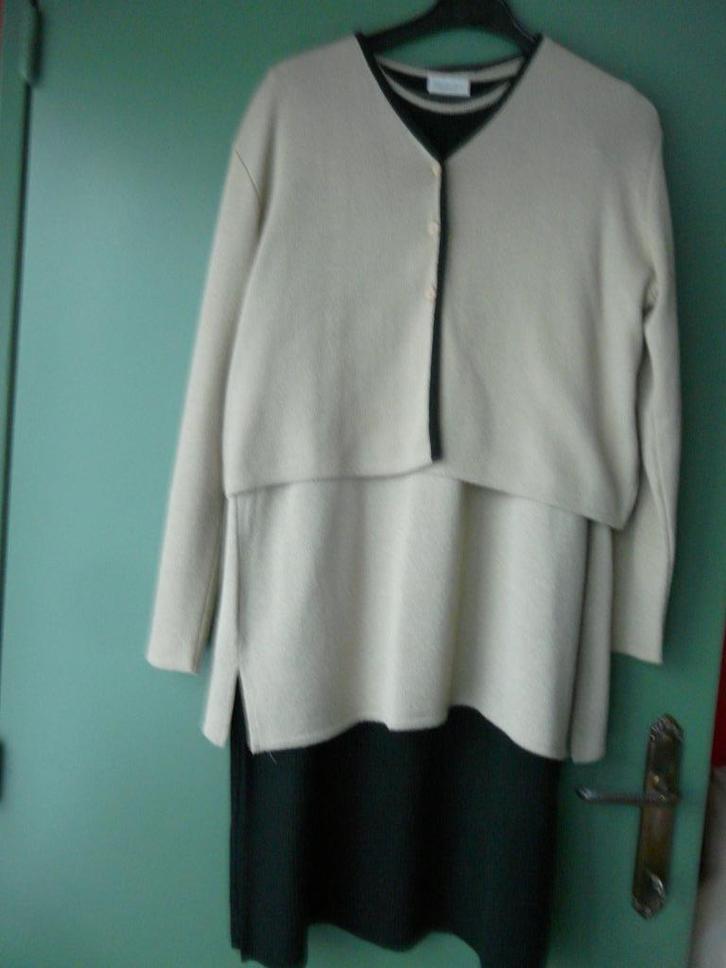 Vintage: 3 delig ensemble in fijne tricot maat M/L, Kleding | Dames, Jasjes, Kostuums en Pakken, Zo goed als nieuw, Kostuum of Pak