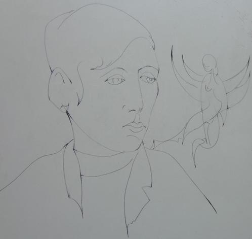 CHARLES DELPORTE / JONGENSPORTRET / ORIGINEEL / 39x39cm SIG, Antiek en Kunst, Kunst | Schilderijen | Modern, Ophalen of Verzenden