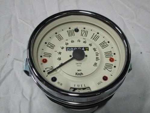centrale teller COOPER S 200 km/h WIT/magnolia, CLASSIC MINI, Auto-onderdelen, Dashboard en Schakelaars, Mini, Oldtimer onderdelen