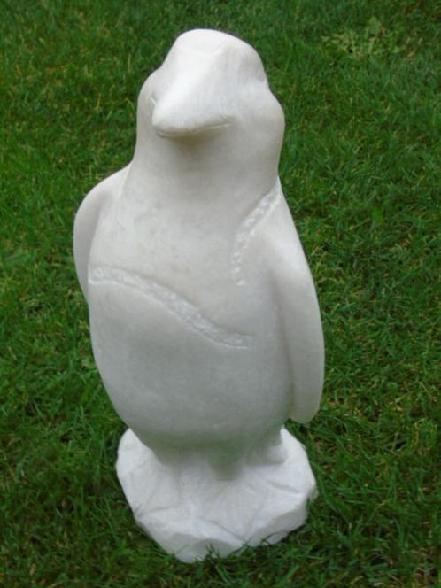 statue d un pingouin en pierre , marbre blanc , nouveau !, Jardin & Terrasse, Statues de jardin, Neuf, Animal, Pierre, Enlèvement ou Envoi