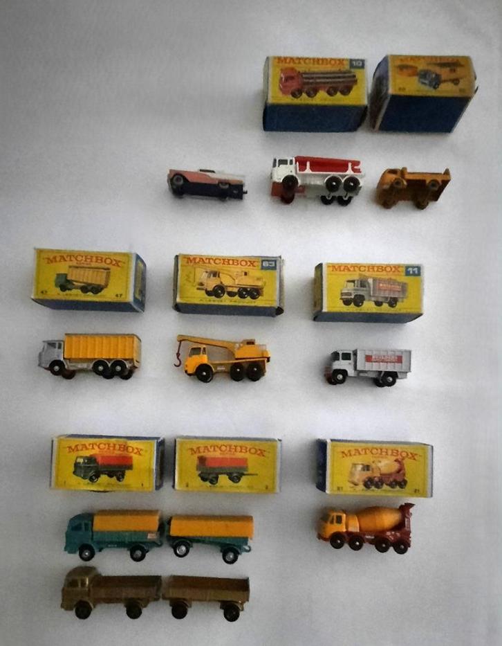Lotje van 11 Matchbox - Lesney auto's en originele doosjes, Antiek en Kunst, Antiek | Speelgoed, Ophalen of Verzenden