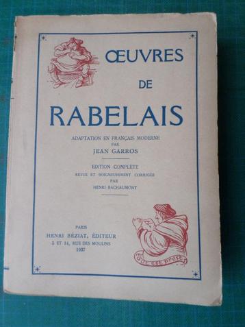 Oeuvres de Rabelais – 1936 – 629 pages beschikbaar voor biedingen