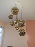 Moderne luchter met 7 licht bollen in goudkleur, Huis en Inrichting, Ophalen, Nieuw, Metaal, Modern