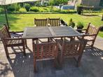 Tuinset teakhout 6 stoelen en tafel, Ophalen, Zo goed als nieuw