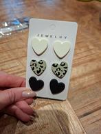 Nieuwe set van 3 paar hartjes oorknopjes, Ophalen of Verzenden, Nieuw, Knopjes of Stekers