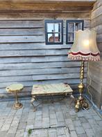 Mooie oude staande lamp + salontafel + bijzettafel (marmer), Antiquités & Art, Antiquités | Autres Antiquités, Enlèvement ou Envoi