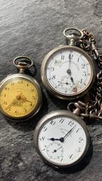 Set van 3 antieke zakhorloges, Handtassen en Accessoires, Overige merken, Zakhorloge, Staal, Verzenden