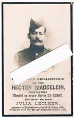Soldaat. Maddelein Hector. ° Zuidschote 1889 † Vinkem 1918, Ophalen of Verzenden, Bidprentje