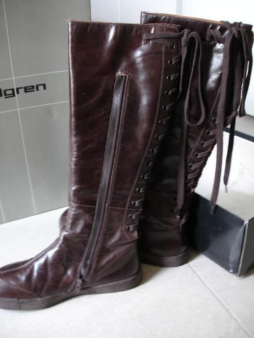 Bruine lange dameslaarzen met veters achter Mt 39 Hedgren, Kleding | Dames, Schoenen, Ophalen of Verzenden