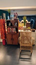 Vintage mid-century rotan-bamboe lounge chair, Enlèvement