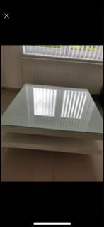 Table basse blanc laqué 1m2, 50 tot 100 cm, Minder dan 50 cm, Glas, Zo goed als nieuw